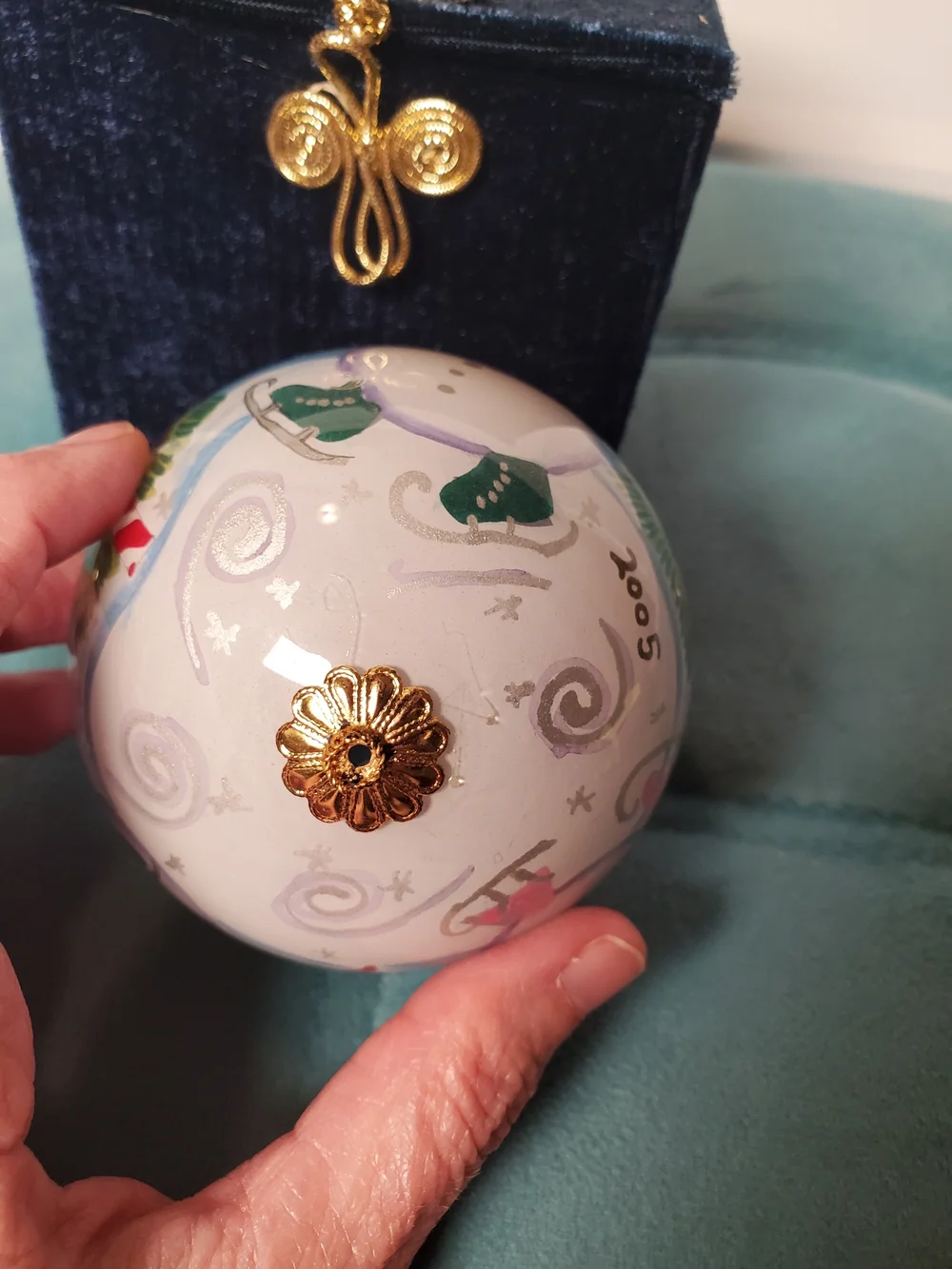 Pier 1 2005 Li Bien Snowman Christmas Ornament With Box & Card Vintage